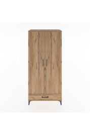 Hyperion Dolap 3 Raflı Tek Çekmeceli Tek Askılı 88x44x195 Çam-Çam