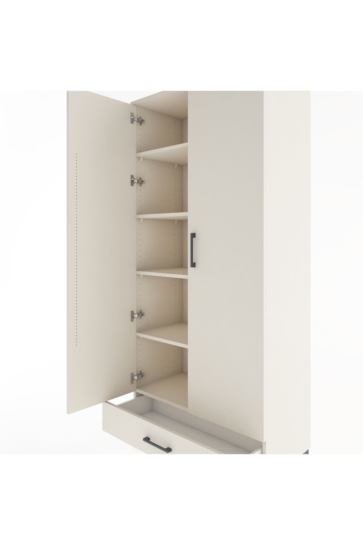 Hyperion Dolap 5 Raflı Tek Çekmeceli 2 Kapaklı 88x44x195 Aytaşı-Aytaşı