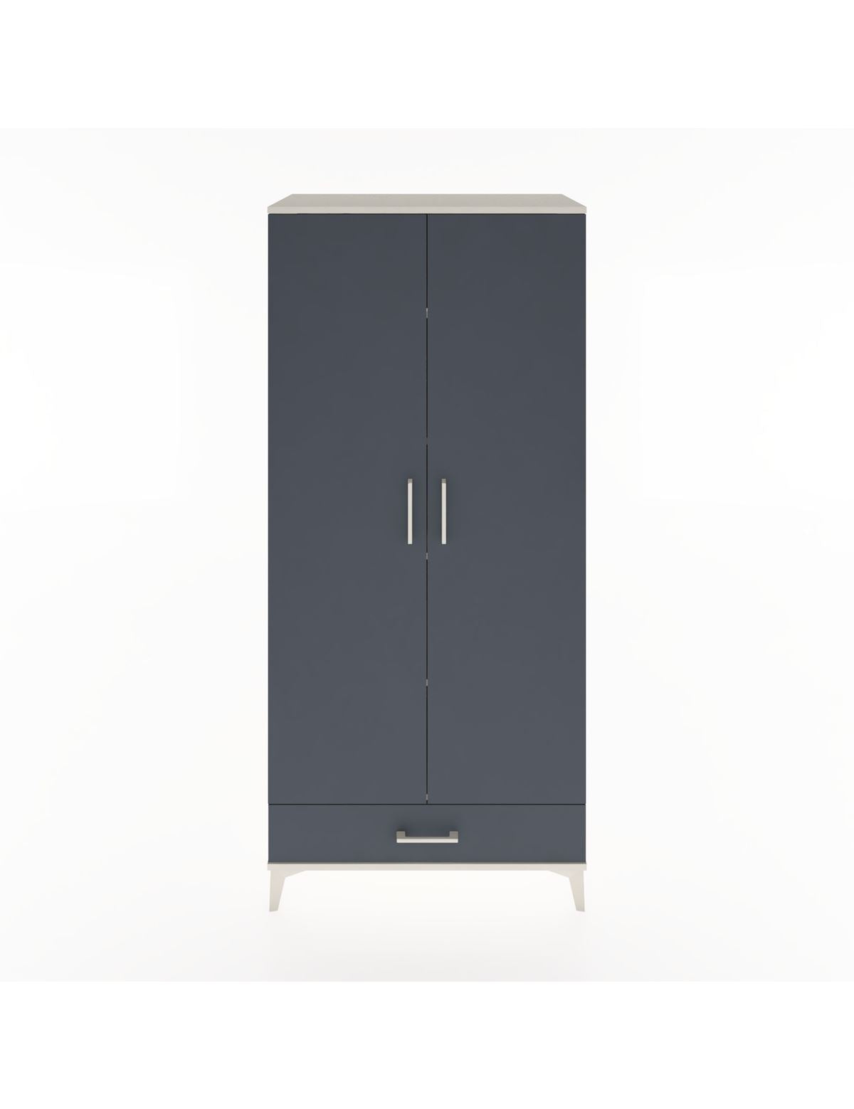 Hyperion Dolap 5 Raflı Tek Çekmeceli 2 Kapaklı 88x44x195 Aytaşı-Antrasit