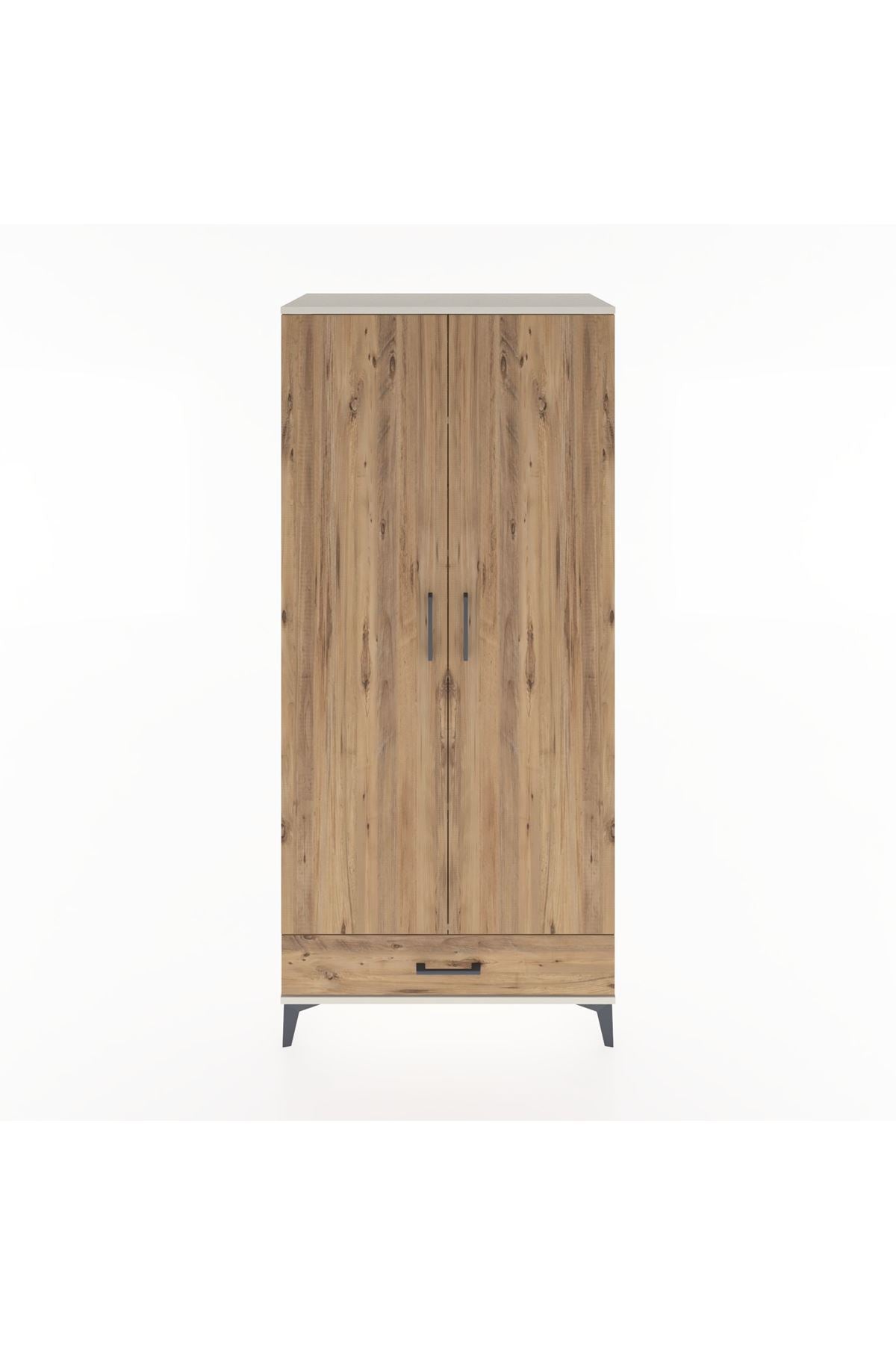 Hyperion Dolap 5 Raflı Tek Çekmeceli 2 Kapaklı 88x44x195 Aytaşı-Çam