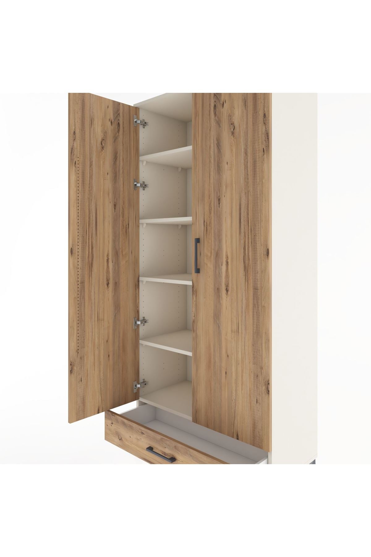 Hyperion Dolap 5 Raflı Tek Çekmeceli 2 Kapaklı 88x44x195 Aytaşı-Çam