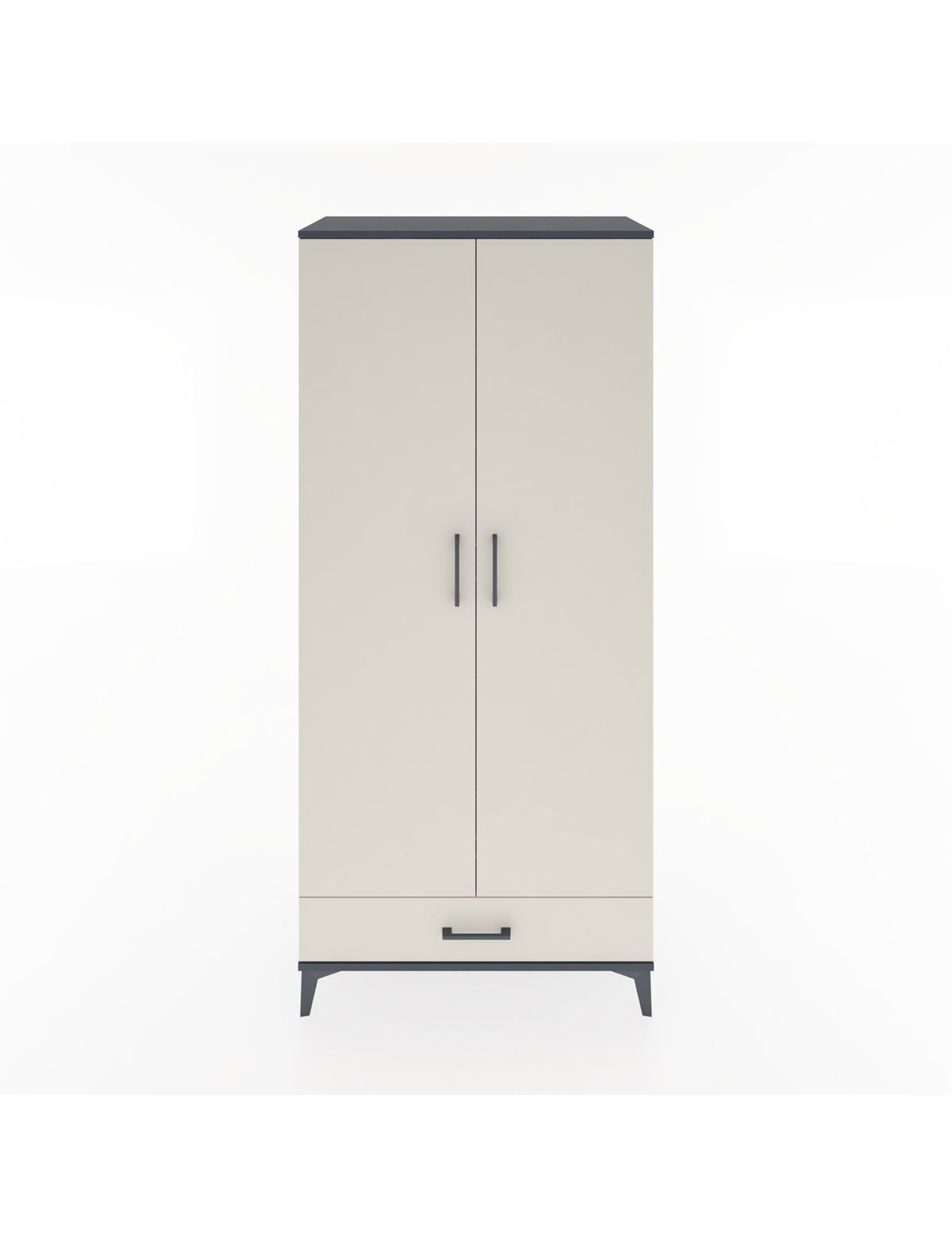 Hyperion Dolap 5 Raflı Tek Çekmeceli 2 Kapaklı 88x44x195 Antrasit-Aytaşı