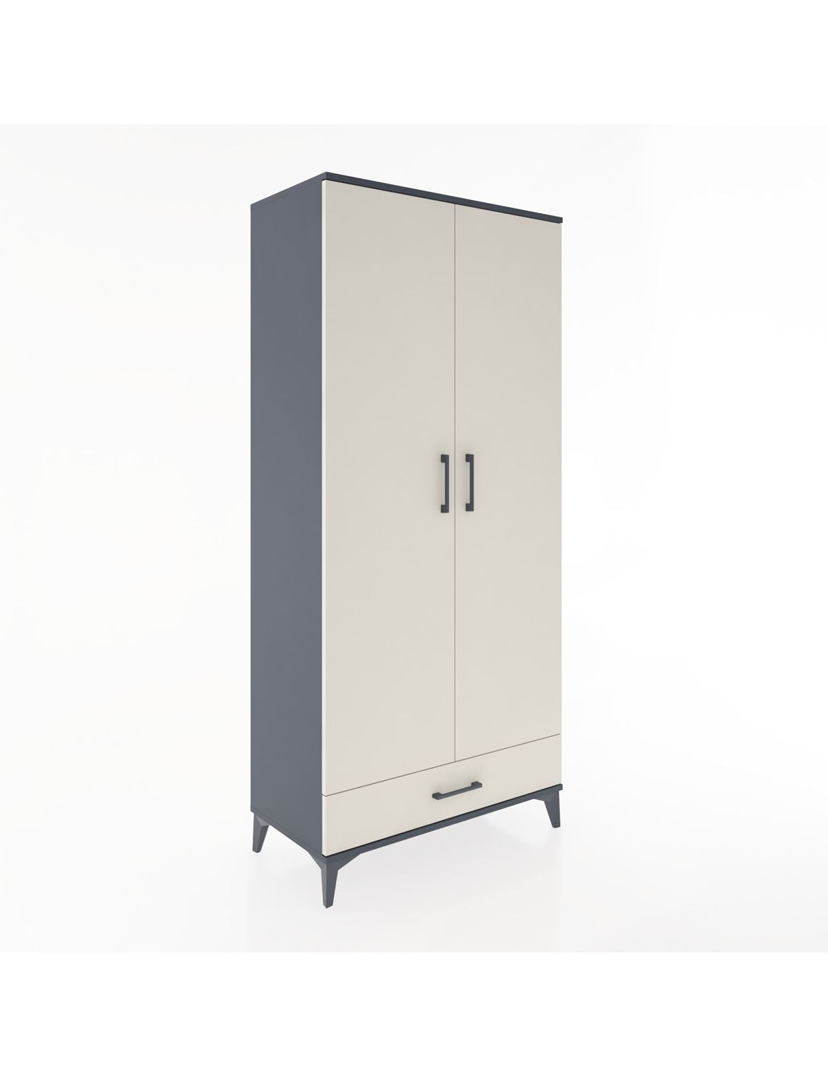 Hyperion Dolap 5 Raflı Tek Çekmeceli 2 Kapaklı 88x44x195 Antrasit-Aytaşı