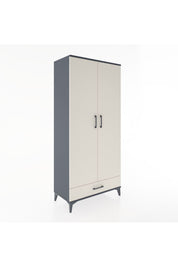 Hyperion Dolap 5 Raflı Tek Çekmeceli 2 Kapaklı 88x44x195 Antrasit-Aytaşı