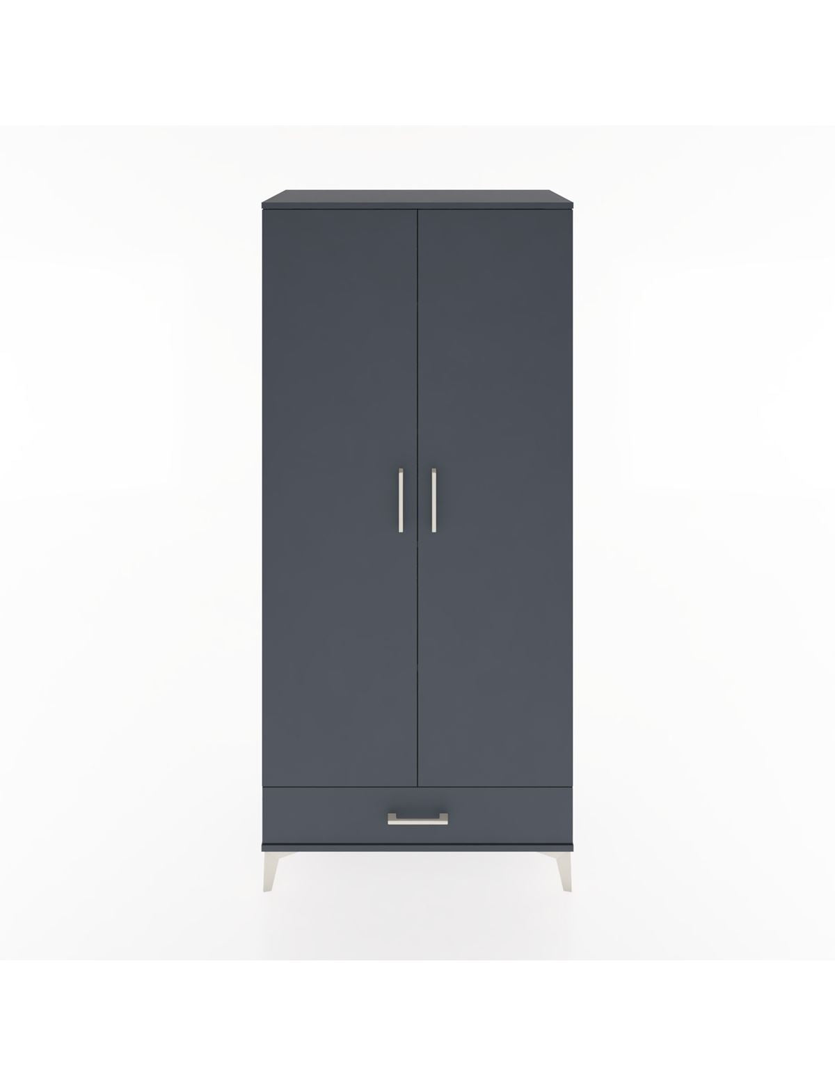 Hyperion Dolap 5 Raflı Tek Çekmeceli 2 Kapaklı 88x44x195 Antrasit-Antrasit