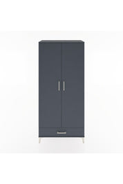 Hyperion Dolap 5 Raflı Tek Çekmeceli 2 Kapaklı 88x44x195 Antrasit-Antrasit