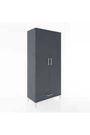 Hyperion Dolap 5 Raflı Tek Çekmeceli 2 Kapaklı 88x44x195 Antrasit-Antrasit