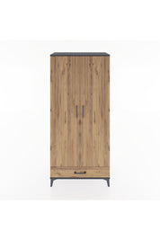 Hyperion Dolap 5 Raflı Tek Çekmeceli 2 Kapaklı 88x44x195 Antrasit-Çam