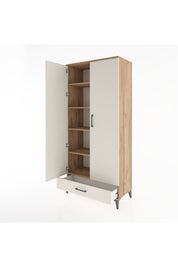 Hyperion Dolap 5 Raflı Tek Çekmeceli 2 Kapaklı 88x44x195 Çam-Aytaşı