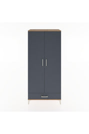 Hyperion Dolap 5 Raflı Tek Çekmeceli 2 Kapaklı 88x44x195 Çam-Antrasit