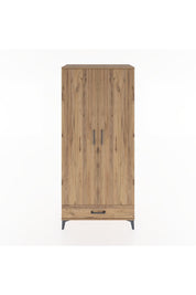 Hyperion Dolap 5 Raflı Tek Çekmeceli 2 Kapaklı 88x44x195 Çam-Çam