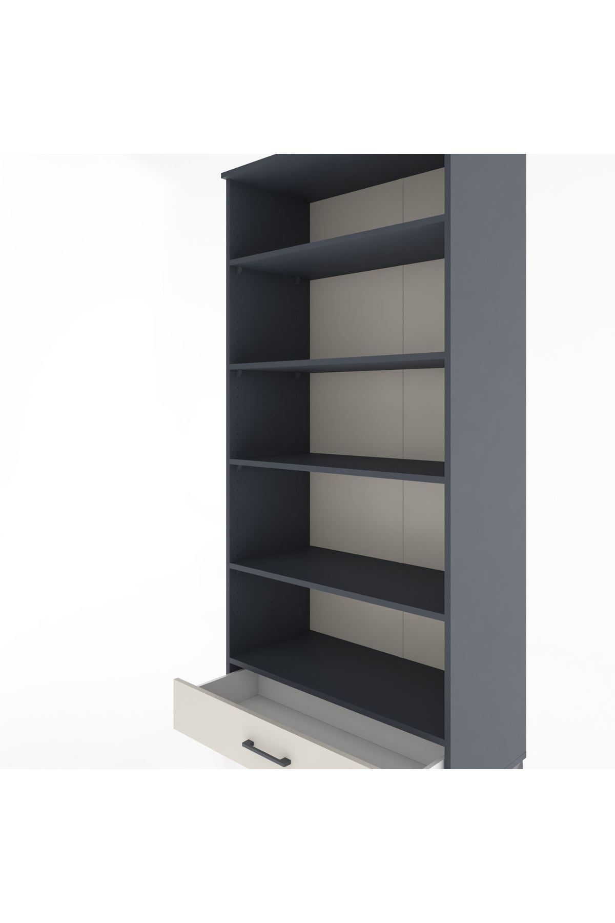 Hyperion Dolap 5 Raflı Tek Çekmeceli 88x44x195 Antrasit-Aytaşı