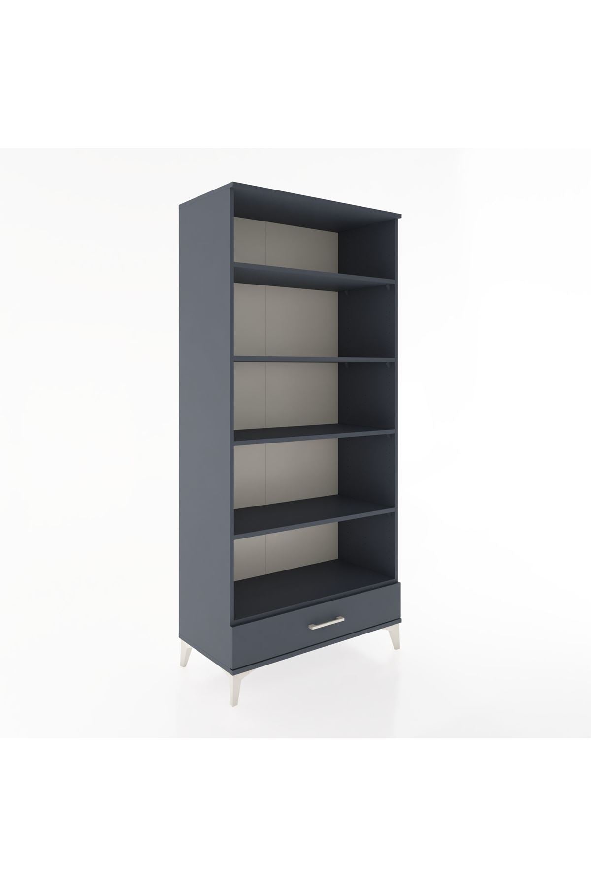 Hyperion Dolap 5 Raflı Tek Çekmeceli 88x44x195 Antrasit-Antrasit