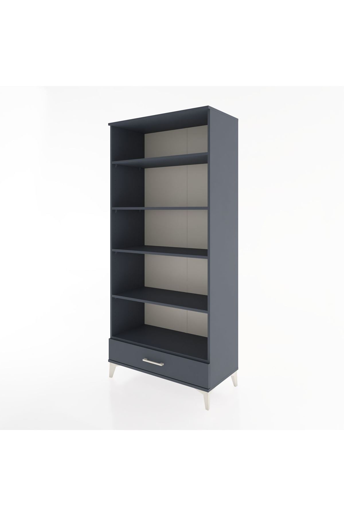 Hyperion Dolap 5 Raflı Tek Çekmeceli 88x44x195 Antrasit-Antrasit