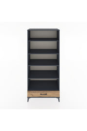 Hyperion Dolap 5 Raflı Tek Çekmeceli 88x44x195 Antrasit-Çam