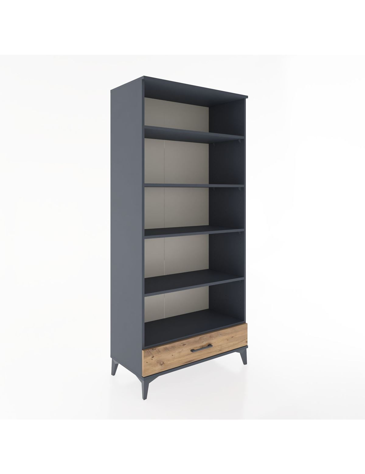 Hyperion Dolap 5 Raflı Tek Çekmeceli 88x44x195 Antrasit-Çam