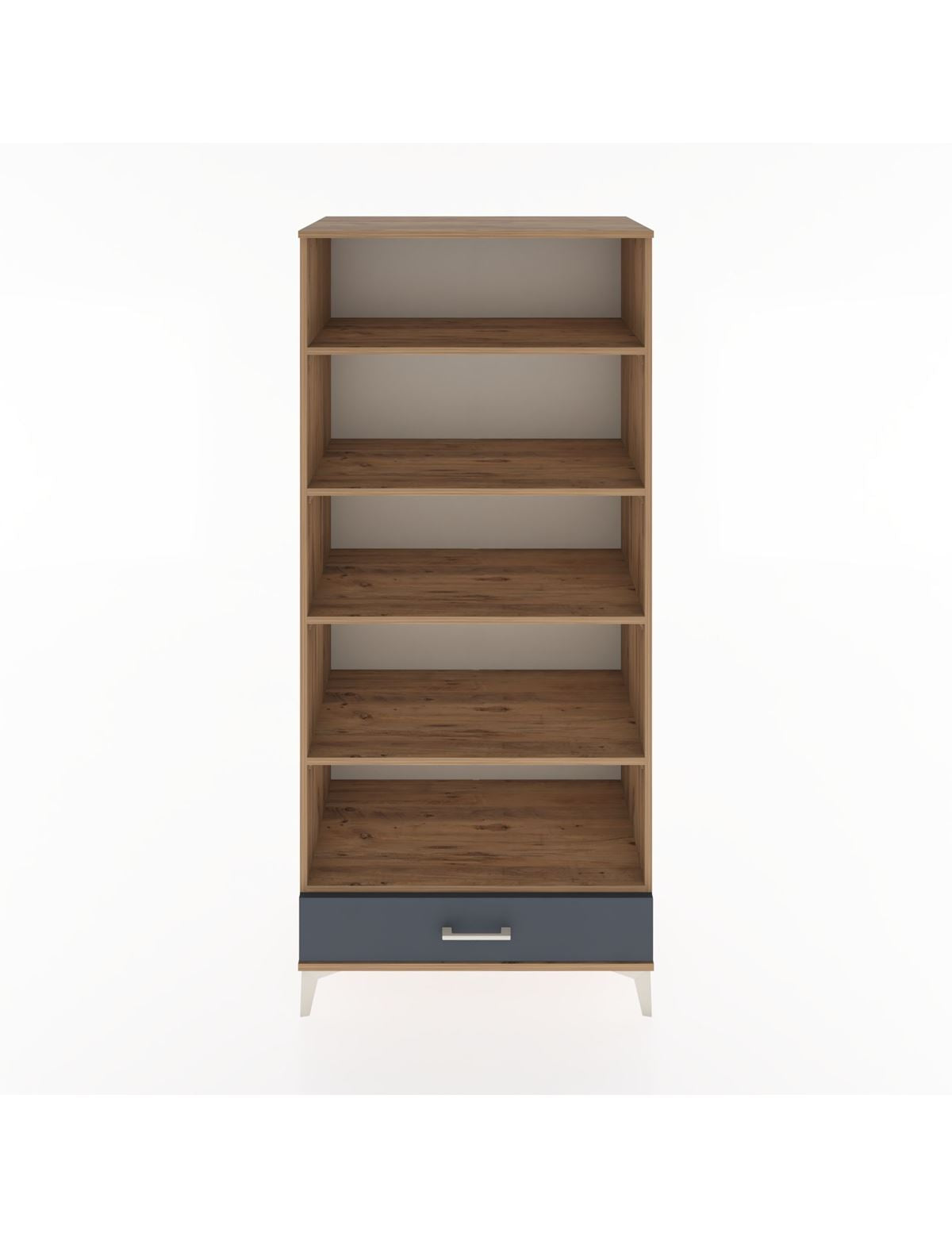 Hyperion Dolap 5 Raflı Tek Çekmeceli 88x44x195 Çam-Antrasit