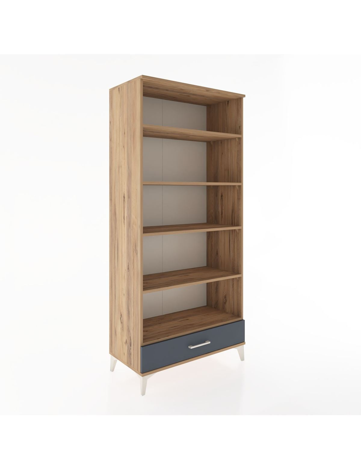 Hyperion Dolap 5 Raflı Tek Çekmeceli 88x44x195 Çam-Antrasit