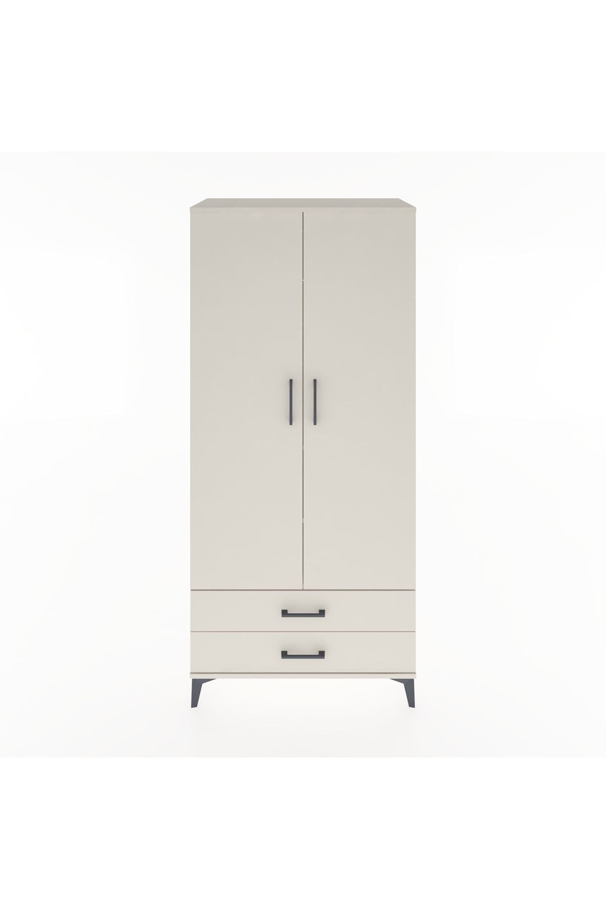 Hyperion Dolap 3 Raflı 2 Çekmeceli Tek Askılı 88x44x195 Aytaşı-Aytaşı