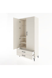 Hyperion Dolap 3 Raflı 2 Çekmeceli Tek Askılı 88x44x195 Aytaşı-Aytaşı