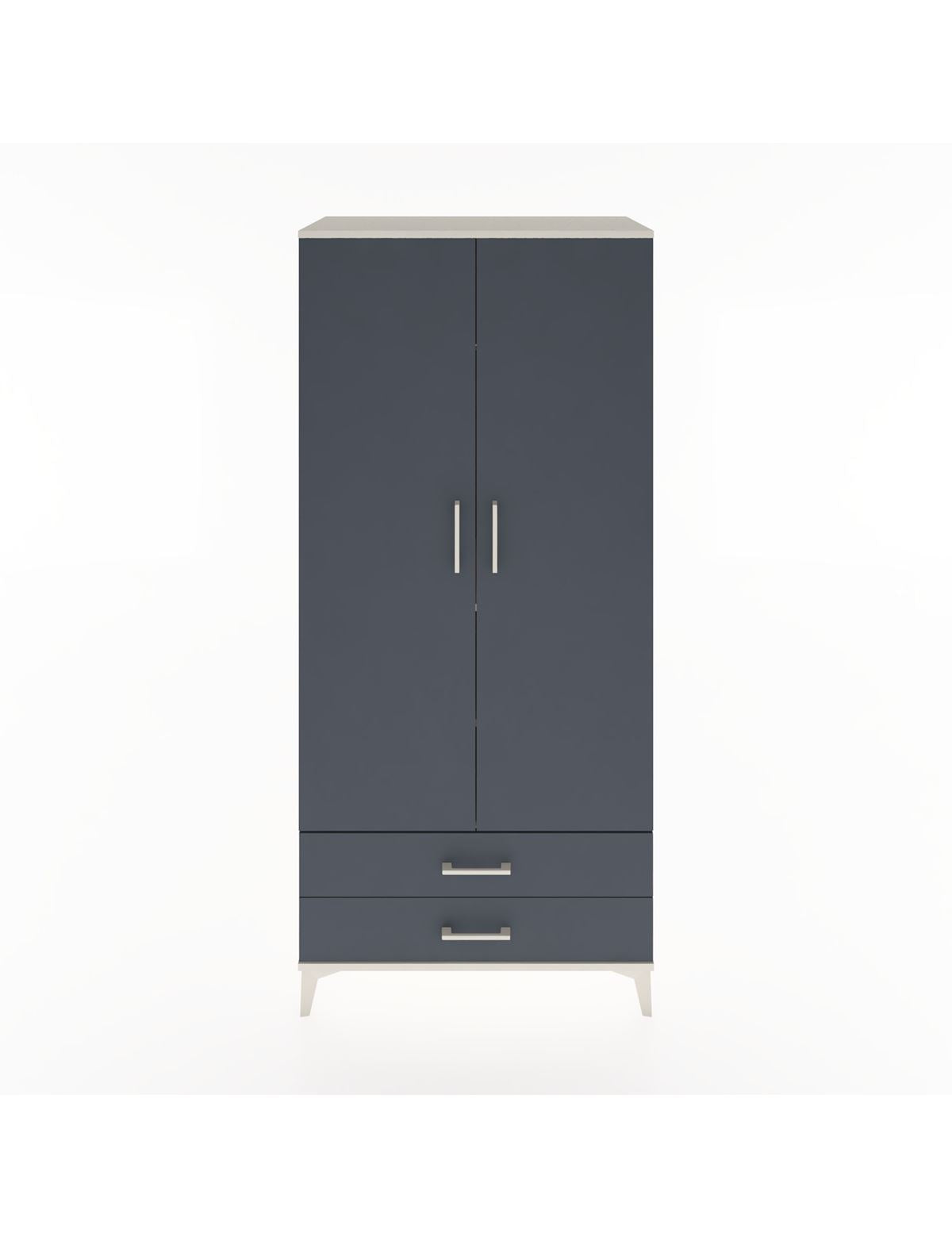 Hyperion Dolap 3 Raflı 2 Çekmeceli Tek Askılı 88x44x195 Aytaşı-Antrasit