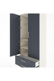 Hyperion Dolap 3 Raflı 2 Çekmeceli Tek Askılı 88x44x195 Aytaşı-Antrasit