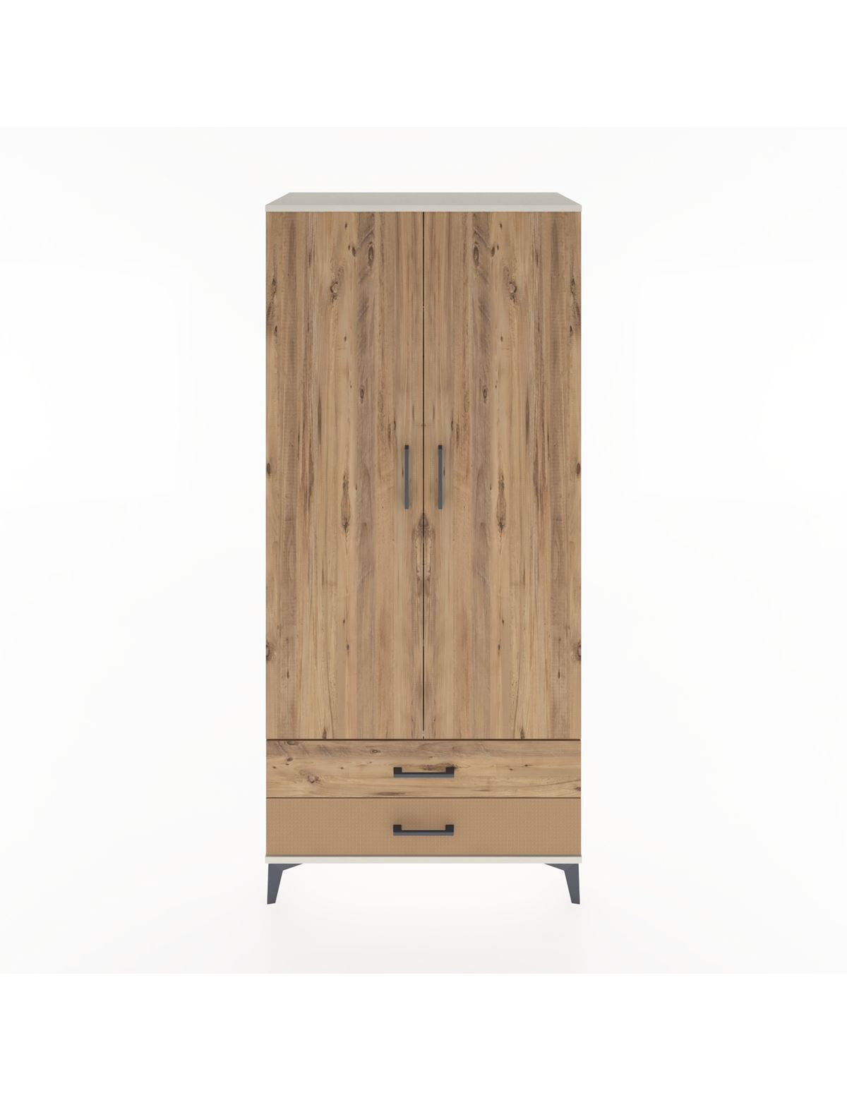 Hyperion Dolap 3 Raflı 2 Çekmeceli Tek Askılı 88x44x195 Aytaşı-Çam