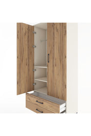 Hyperion Dolap 3 Raflı 2 Çekmeceli Tek Askılı 88x44x195 Aytaşı-Çam