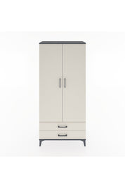 Hyperion Dolap 3 Raflı 2 Çekmeceli Tek Askılı 88x44x195 Antrasit-Aytaşı