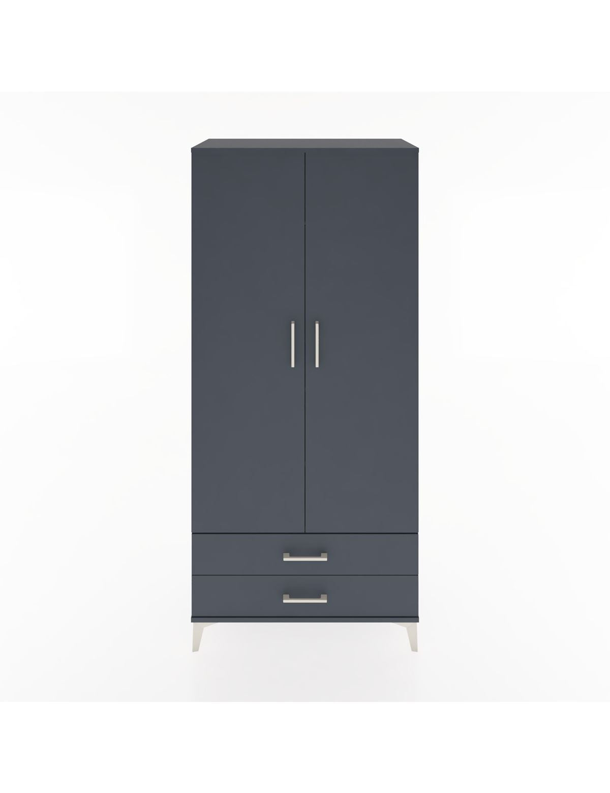 Hyperion Dolap 3 Raflı 2 Çekmeceli Tek Askılı 88x44x195 Antrasit-Antrasit