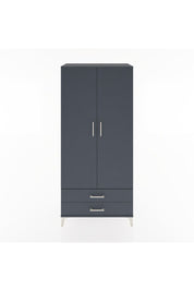 Hyperion Dolap 3 Raflı 2 Çekmeceli Tek Askılı 88x44x195 Antrasit-Antrasit