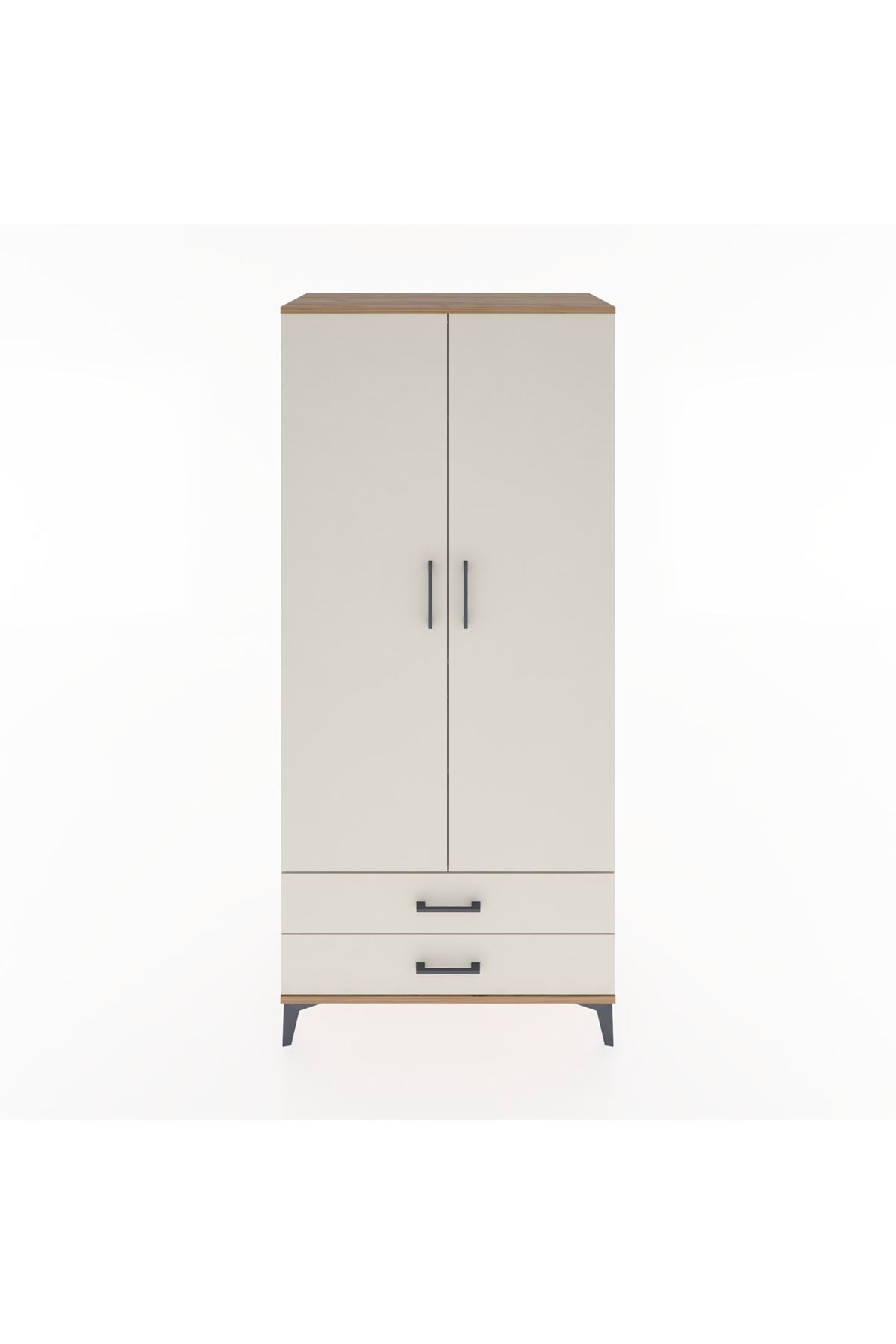 Hyperion Dolap 3 Raflı 2 Çekmeceli Tek Askılı 88x44x195 Çam-Aytaşı