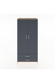 Hyperion Dolap 3 Raflı 2 Çekmeceli Tek Askılı 88x44x195 Çam-Antrasit