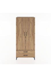 Hyperion Dolap 3 Raflı 2 Çekmeceli Tek Askılı 88x44x195 Çam-Çam