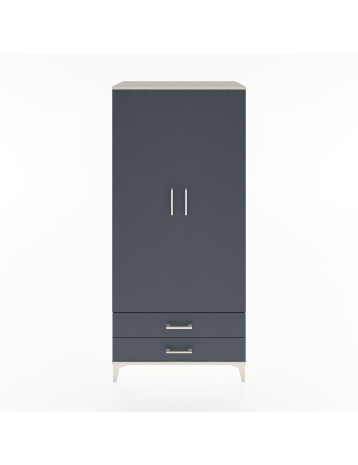 Hyperion Dolap 5 Raflı 2 Çekmeceli 2 Kapaklı 88x44x195 Aytaşı-Antrasit