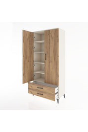 Hyperion Dolap 5 Raflı 2 Çekmeceli 2 Kapaklı 88x44x195 Aytaşı-Çam