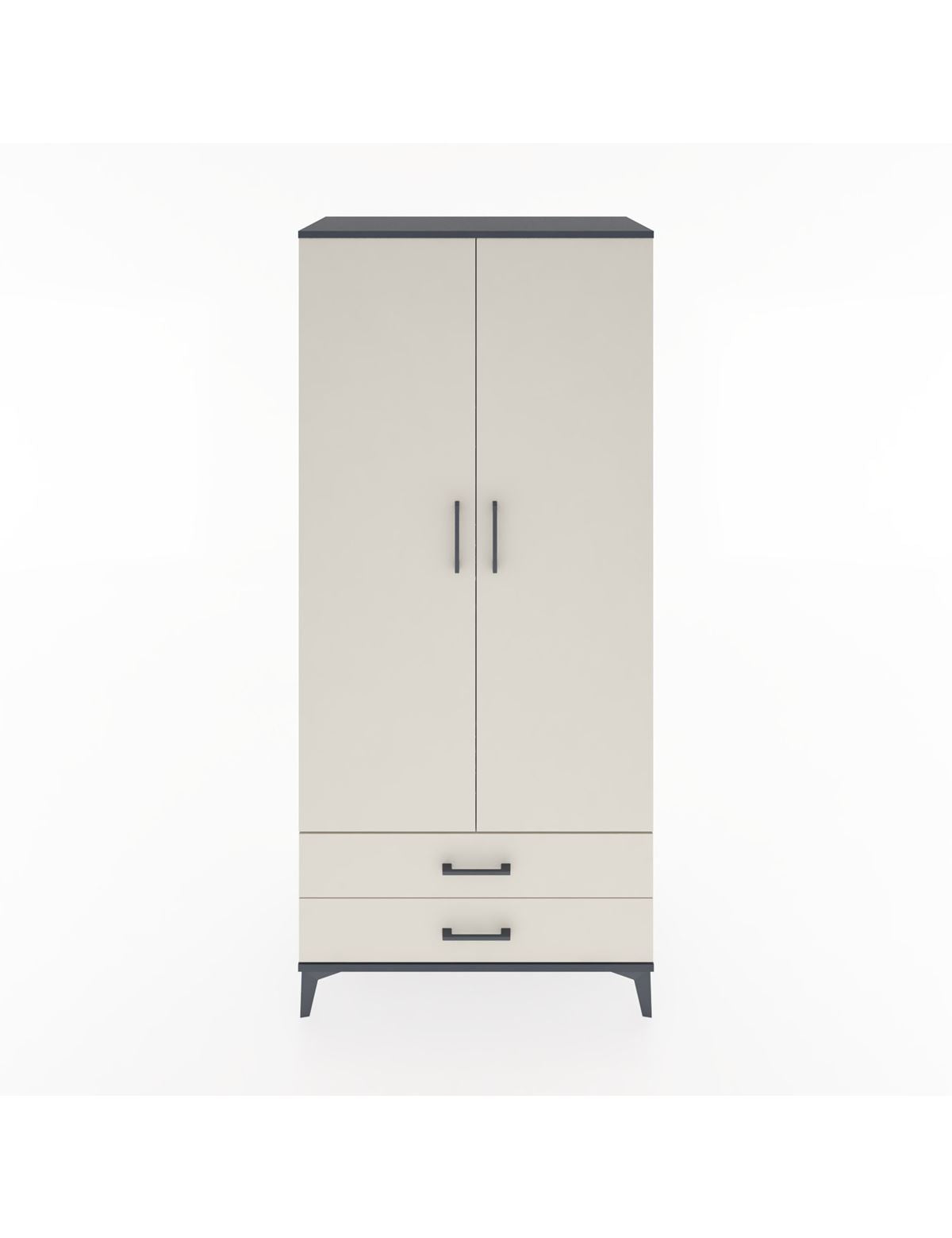 Hyperion Dolap 5 Raflı 2 Çekmeceli 2 Kapaklı 88x44x195 Antrasit-Aytaşı