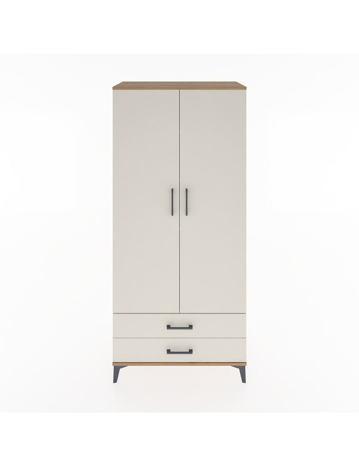 Hyperion Dolap 5 Raflı 2 Çekmeceli 2 Kapaklı 88x44x195 Çam-Aytaşı