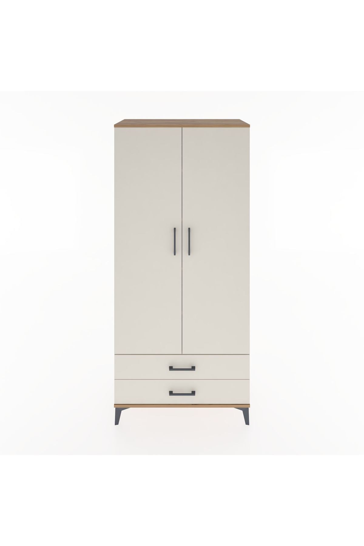 Hyperion Dolap 5 Raflı 2 Çekmeceli 2 Kapaklı 88x44x195 Çam-Aytaşı