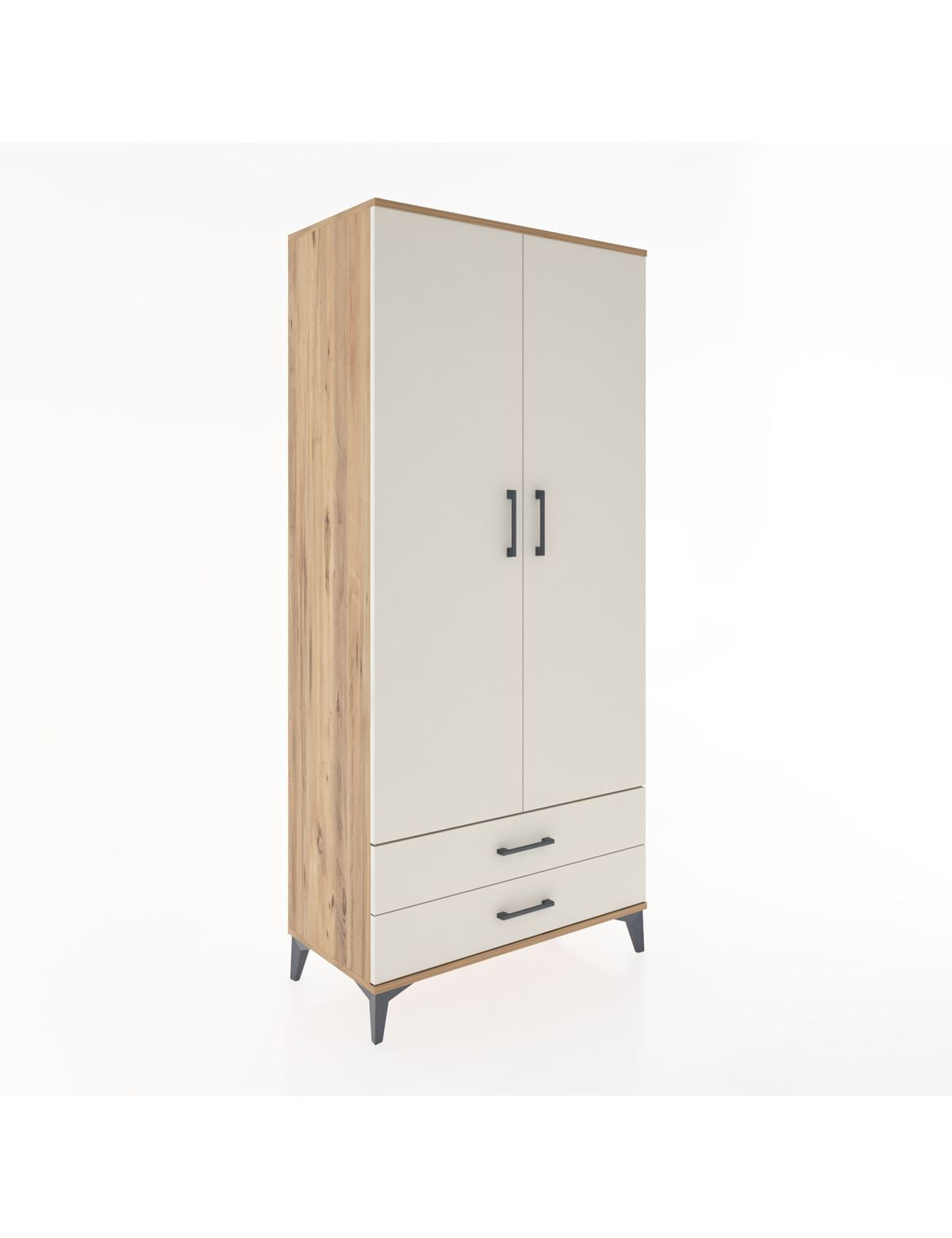 Hyperion Dolap 5 Raflı 2 Çekmeceli 2 Kapaklı 88x44x195 Çam-Aytaşı