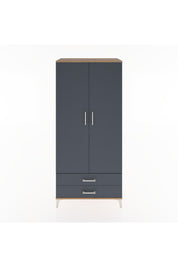 Hyperion Dolap 5 Raflı 2 Çekmeceli 2 Kapaklı 88x44x195 Çam-Antrasit