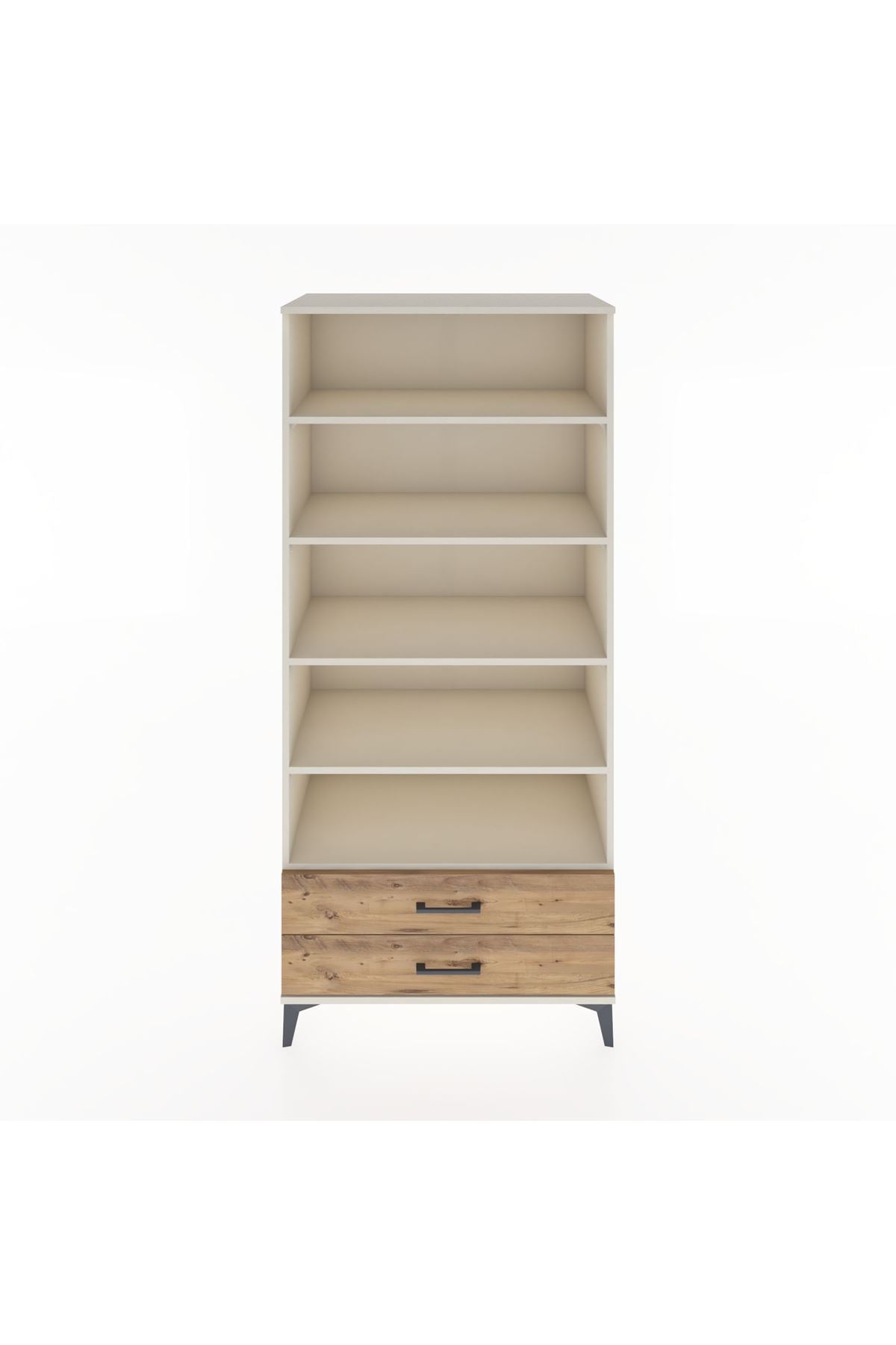 Hyperion Dolap 5 Raflı 2 Çekmeceli 88x44x195 Aytaşı-Çam