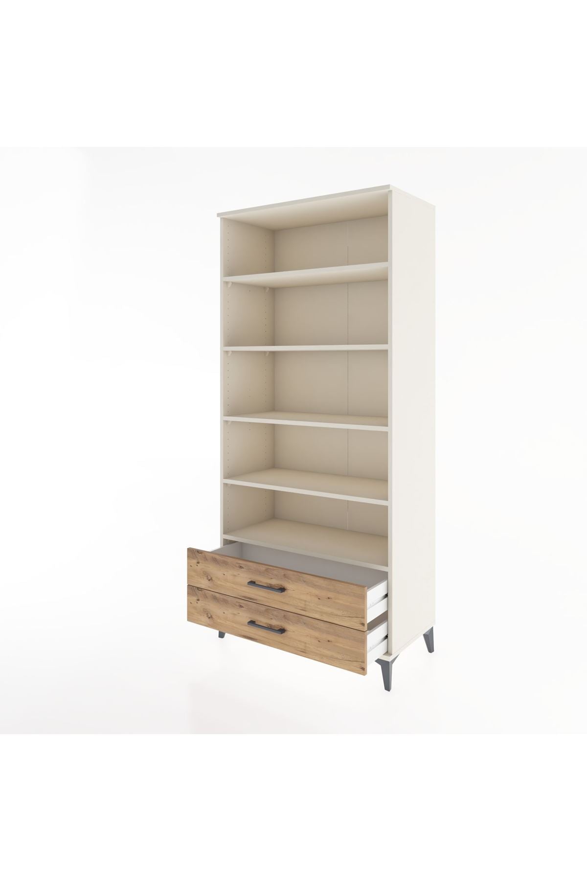 Hyperion Dolap 5 Raflı 2 Çekmeceli 88x44x195 Aytaşı-Çam