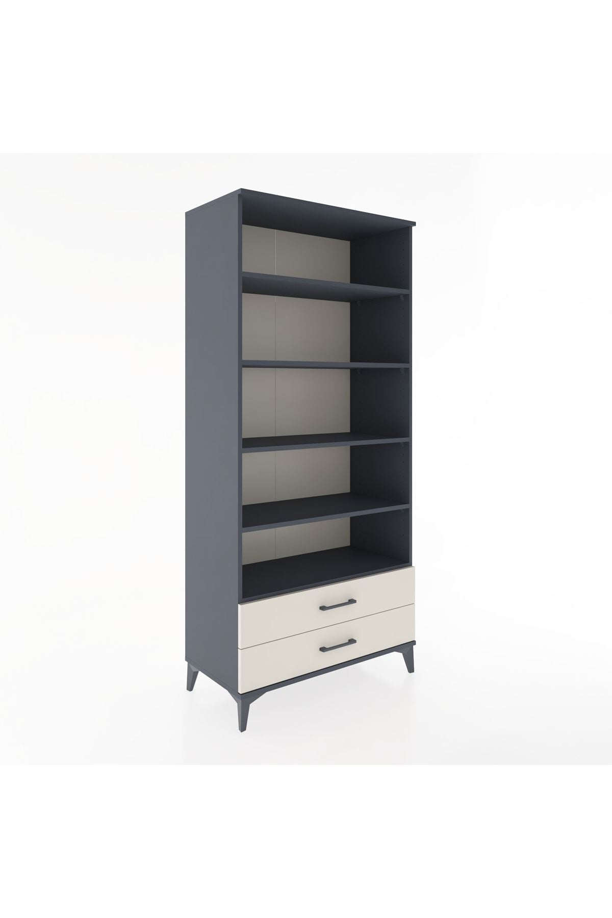 Hyperion Dolap 5 Raflı 2 Çekmeceli 88x44x195 Antrasit-Aytaşı