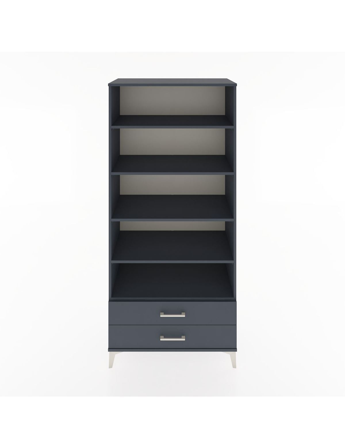 Hyperion Dolap 5 Raflı 2 Çekmeceli 88x44x195 Antrasit-Antrasit