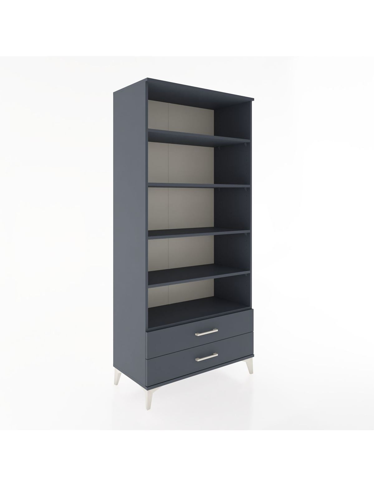 Hyperion Dolap 5 Raflı 2 Çekmeceli 88x44x195 Antrasit-Antrasit