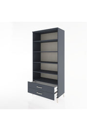 Hyperion Dolap 5 Raflı 2 Çekmeceli 88x44x195 Antrasit-Antrasit