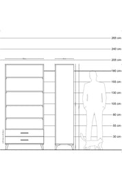 Hyperion Dolap 5 Raflı 2 Çekmeceli 88x44x195 Antrasit-Aytaşı
