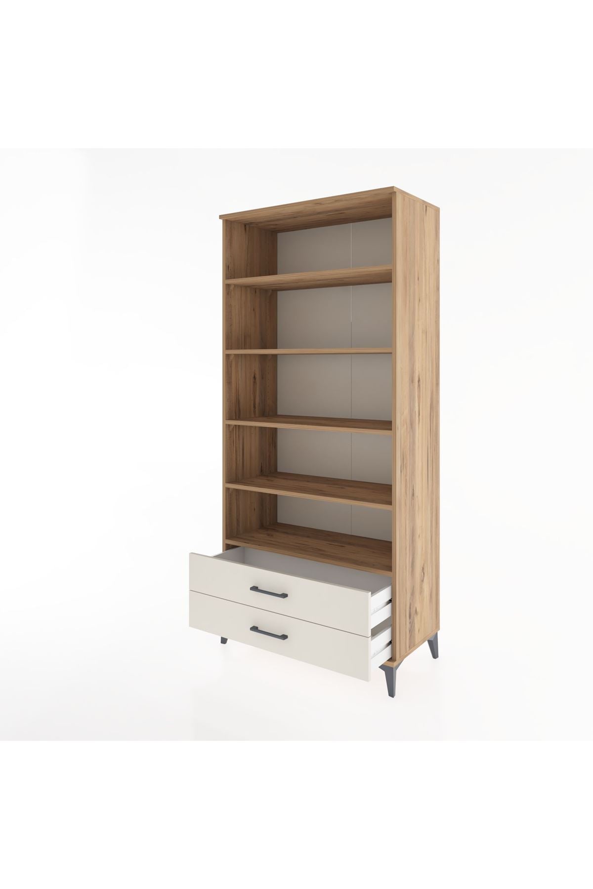 Hyperion Dolap 5 Raflı 2 Çekmeceli 88x44x195 Çam-Aytaşı