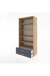 Hyperion Dolap 5 Raflı 2 Çekmeceli 88x44x195 Çam-Antrasit
